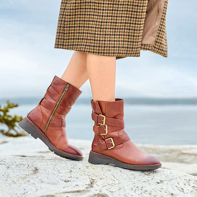 Featured style: Mayne mid calf boot in brown leather