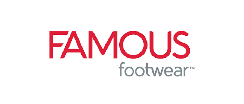 Famous Footwear logo. Shop Famous Footwear.